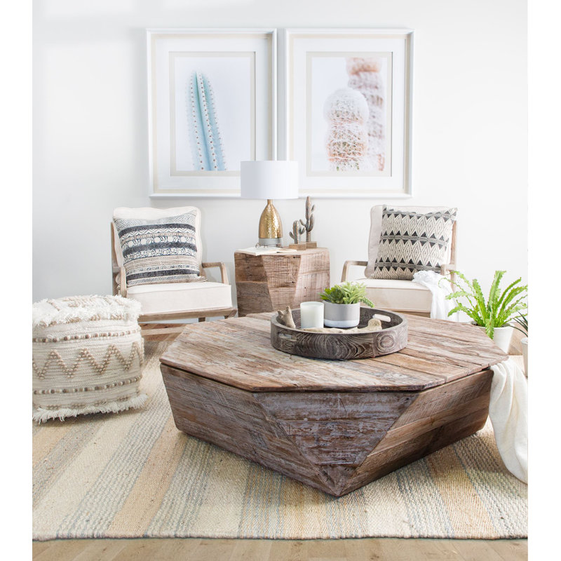 Union Rustic Phillips Solid Wood Block Coffee Table with Storage Wayfair